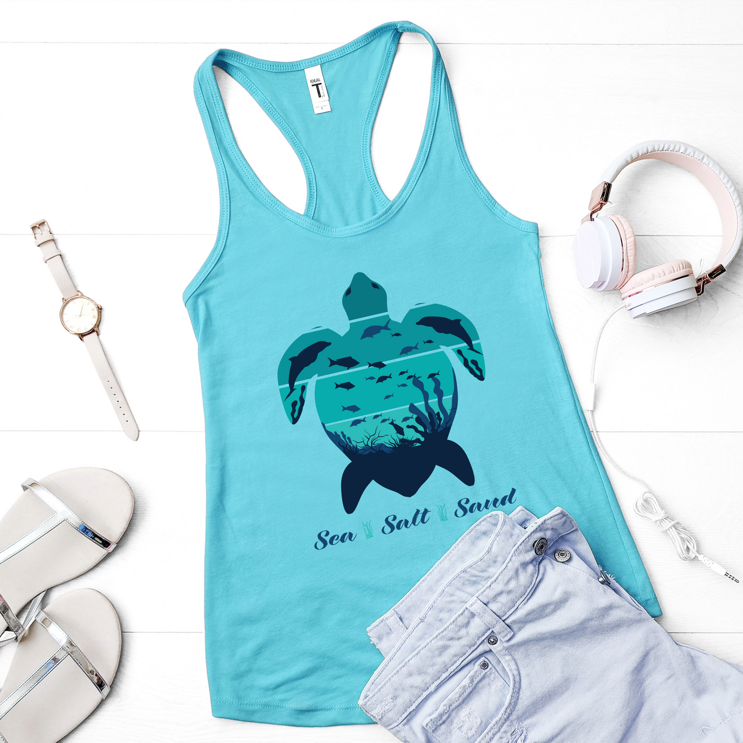 Sea Salt Sand Tank Top For Salt Life Tank Top For Beach Top For Sea Turtle Tank Top For Ocean Lovers Shirt For Summer Tank