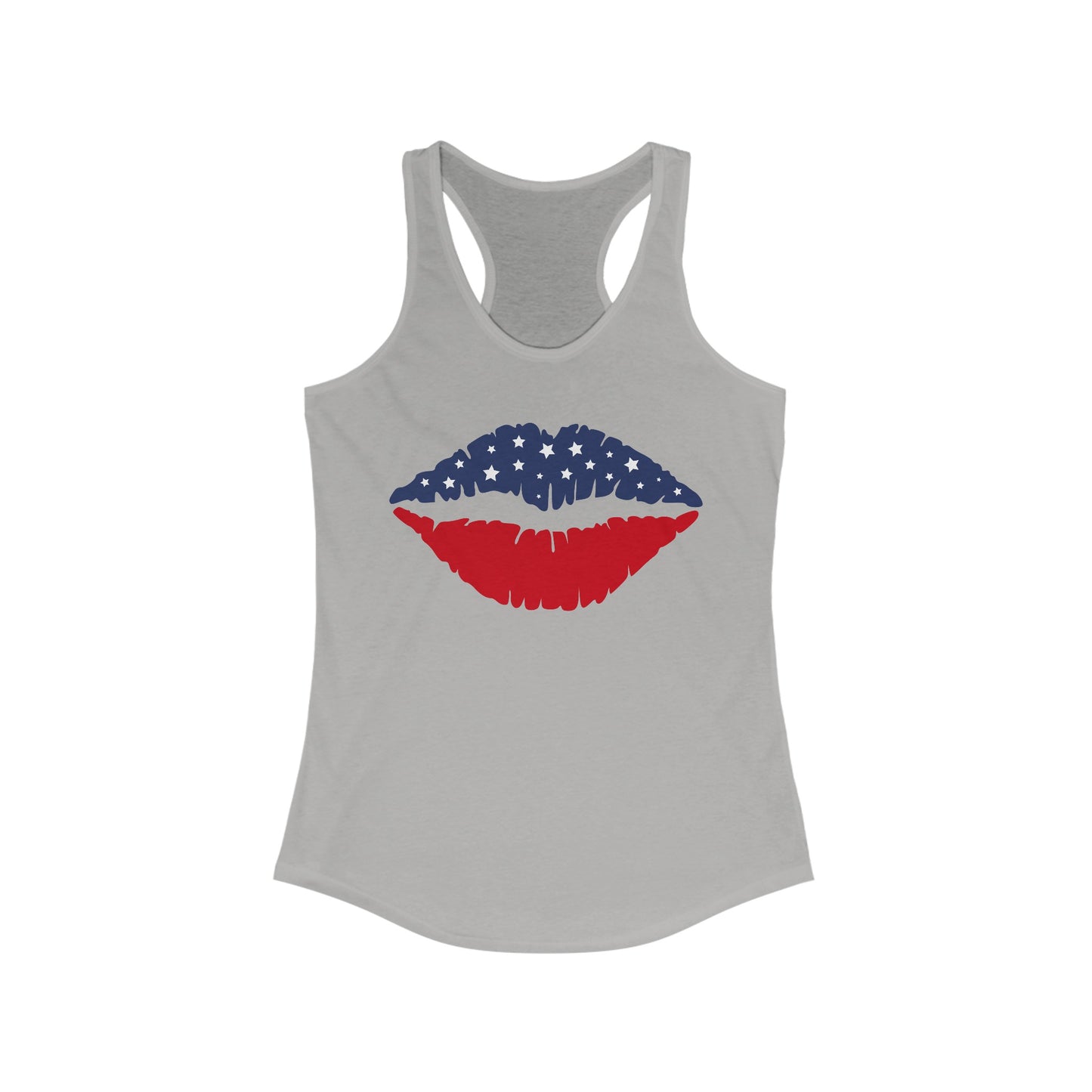 Patriotic Lips T-Shirt For Fourth of July Tank Top For American Pride Top For Women