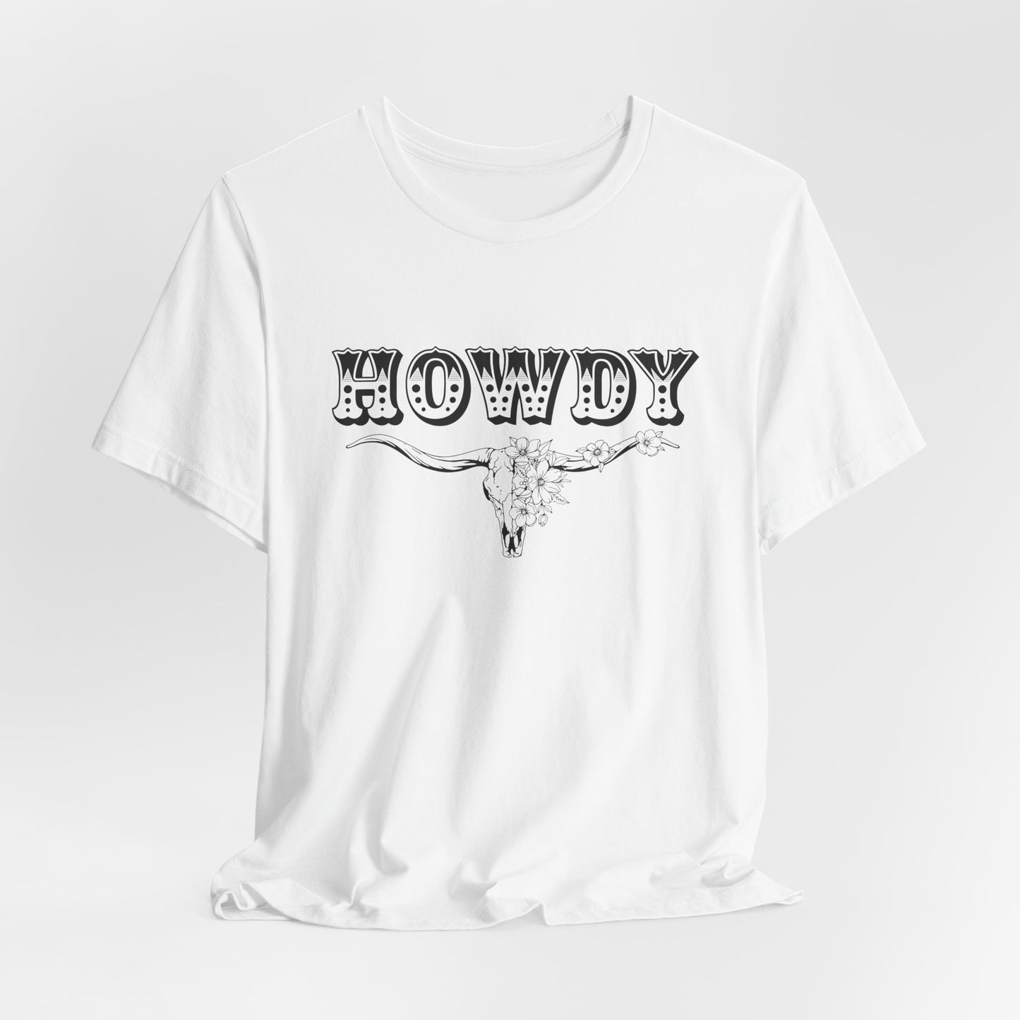 Western Howdy T-Shirt For BOHO Steer Skull T Shirt For Country Girl TShirt