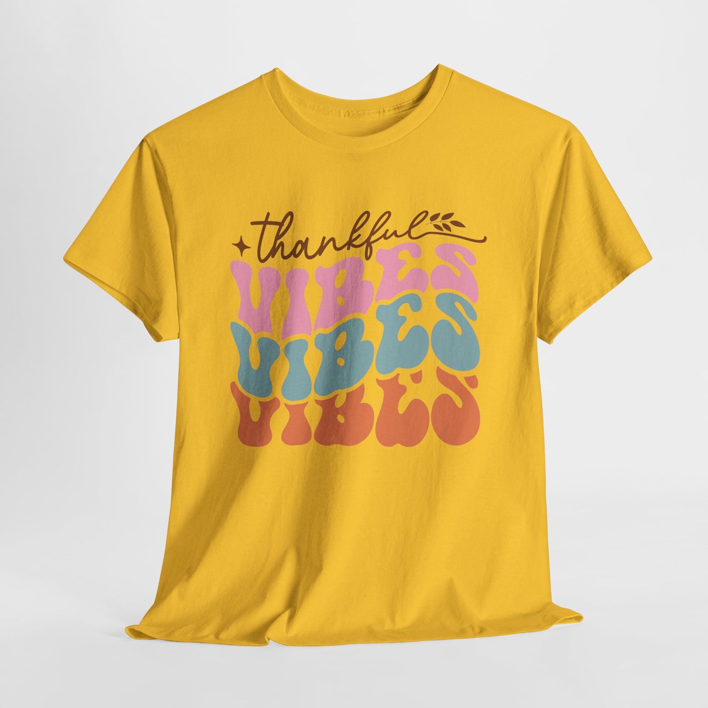 Thankful Vibes T-Shirt For Retro Thanksgiving T Shirt For Colorful Turkey Day TShirt