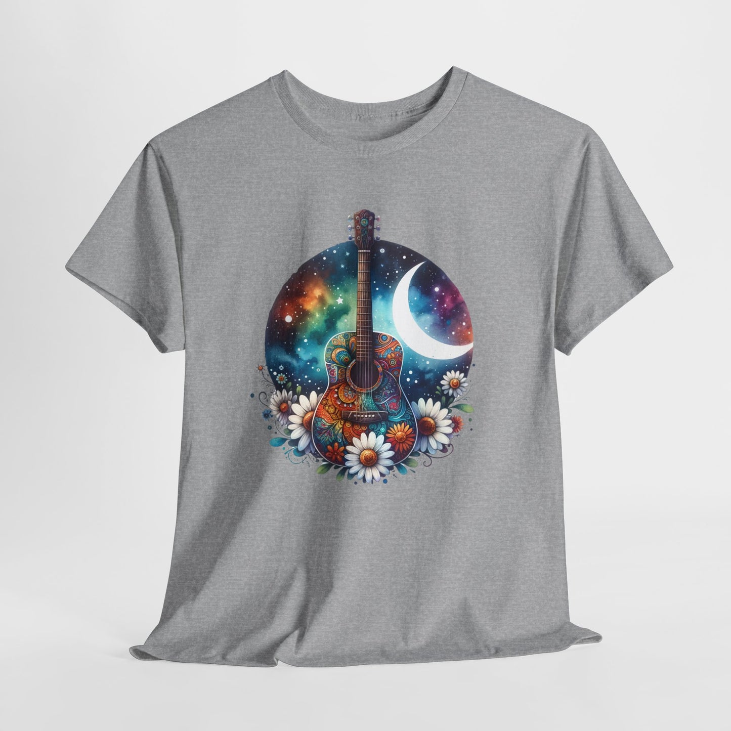 Cosmic Guitar Tee Bohemian Style for Music Lovers T-Shirt