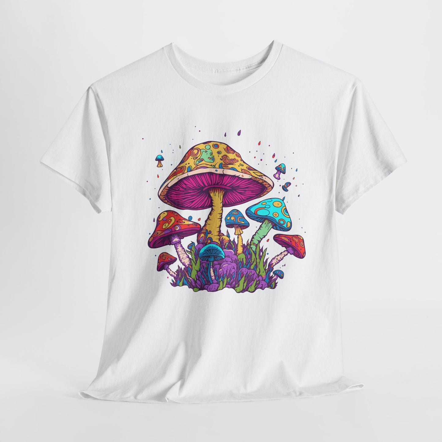 Mushrooms T-Shirt With Psychedelic Mushrooms TShirt For Neon Shrooms T Shirt With Colorful Mushrooms Tee For Hippy Shirt For Groovy Fungi Shirt