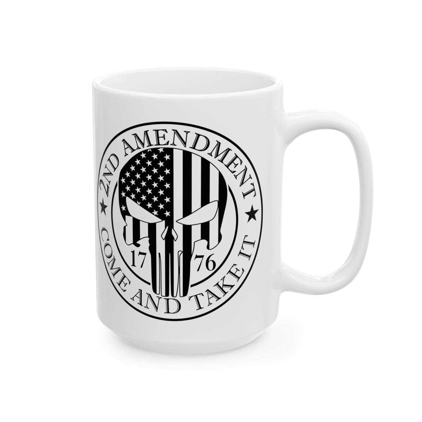 Second Amendment Ceramic Mug For Patriotic Coffee Cup For Punisher Flag Collectors