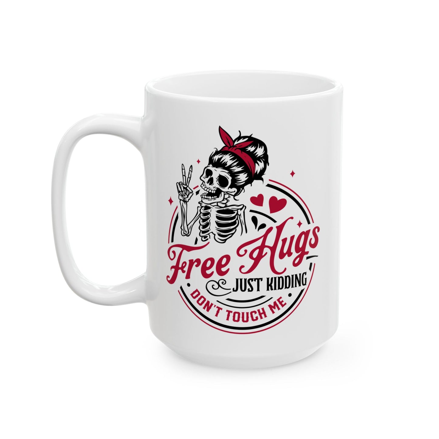 Free Hugs Coffee Mug For Snarky Valentine Tea Cup For Hot Cocoa