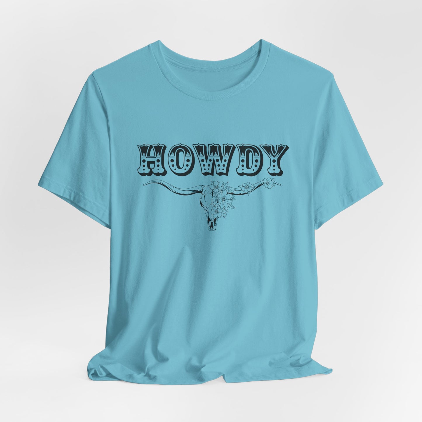 Western Howdy T-Shirt For BOHO Steer Skull T Shirt For Country Girl TShirt