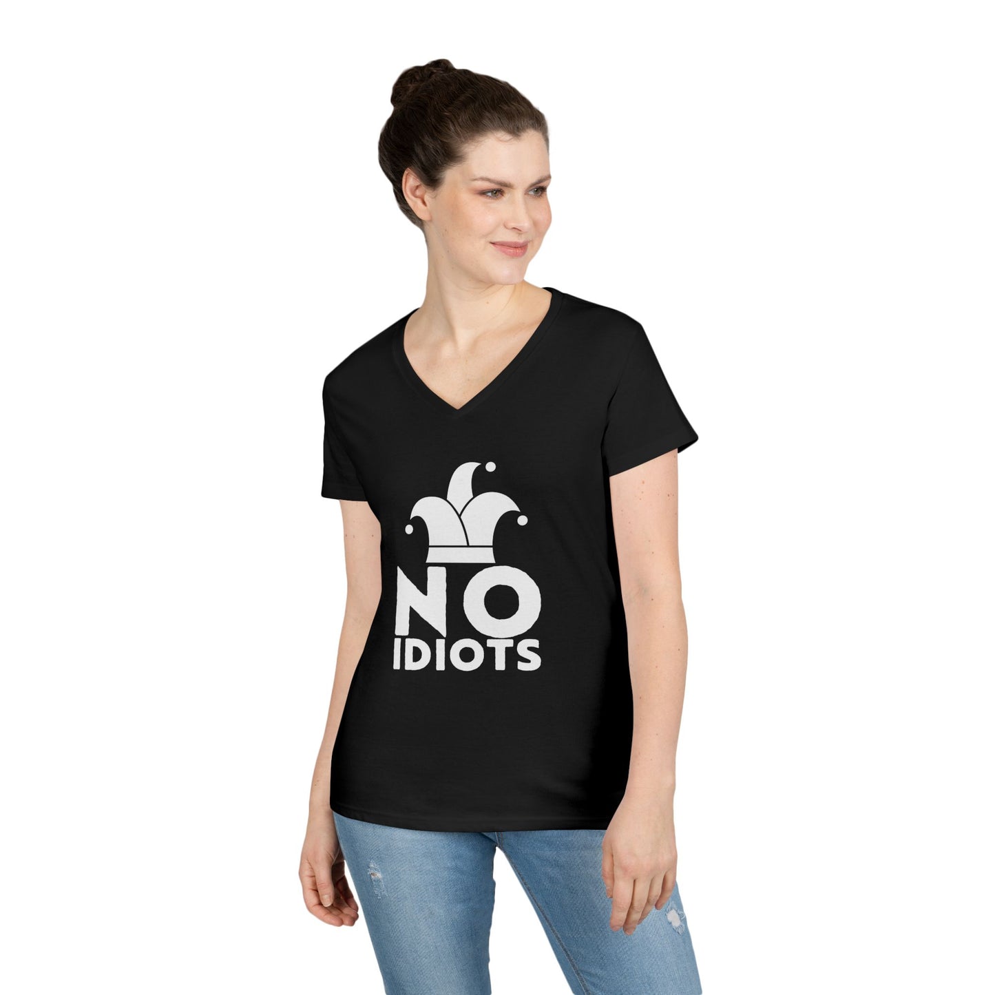 No Idiots Witty Vibe V-Neck