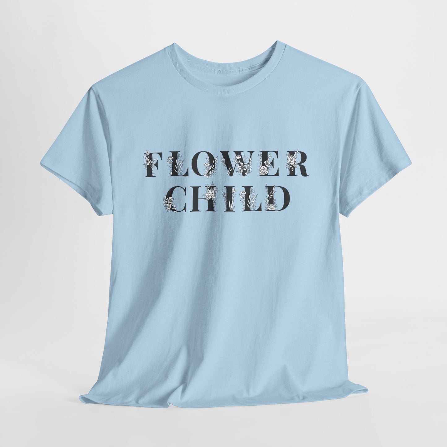 Floral T-Shirt For Flower Child T Shirt For Hippy TShirt Botanical T-Shirt For Woman Floral Lettering Shirt