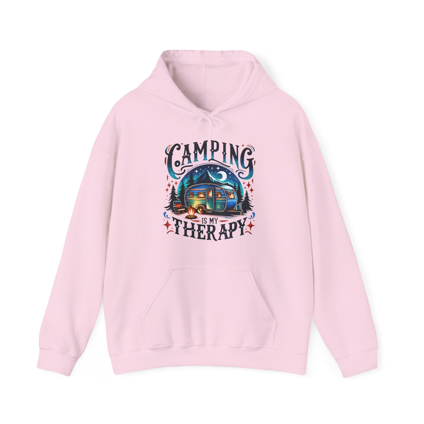 Camping Is My Therapy Hoodie ForCanned Ham Hooded Sweatshirt For Cozy Camp Hoodie