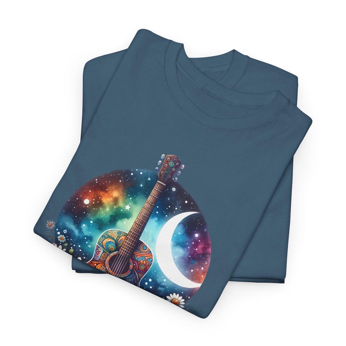 Cosmic Guitar Tee Bohemian Style for Music Lovers T-Shirt