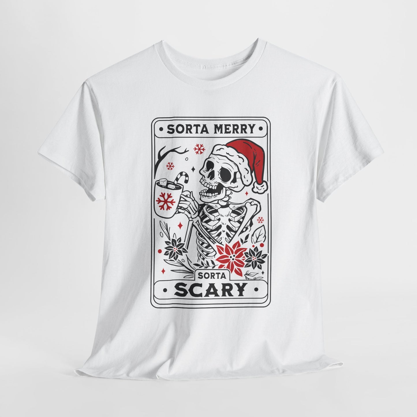 Sorta Scary T-Shirt For Christmas TShirt For Santa Skeleton T Shirt