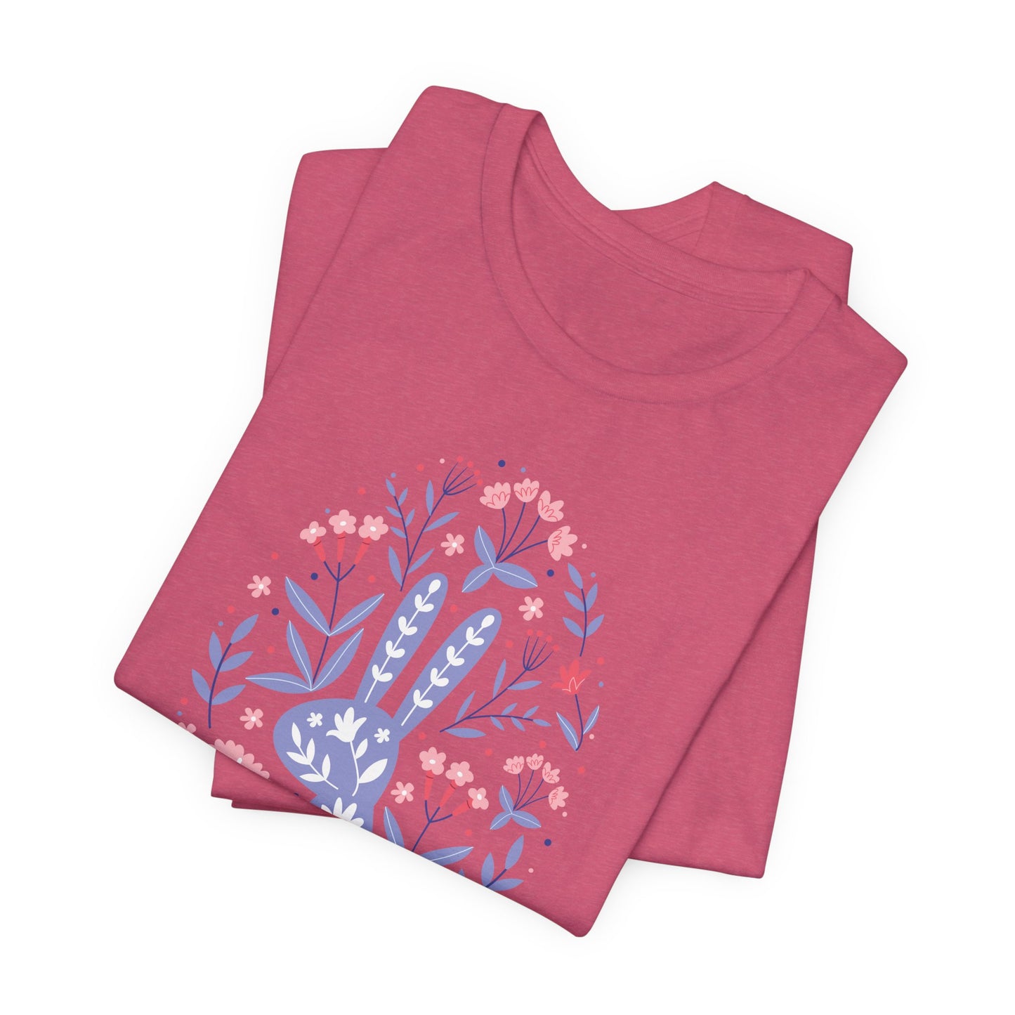 Flowery Bunny T-Shirt For Egg Shape T Shirt For Easter TShirt