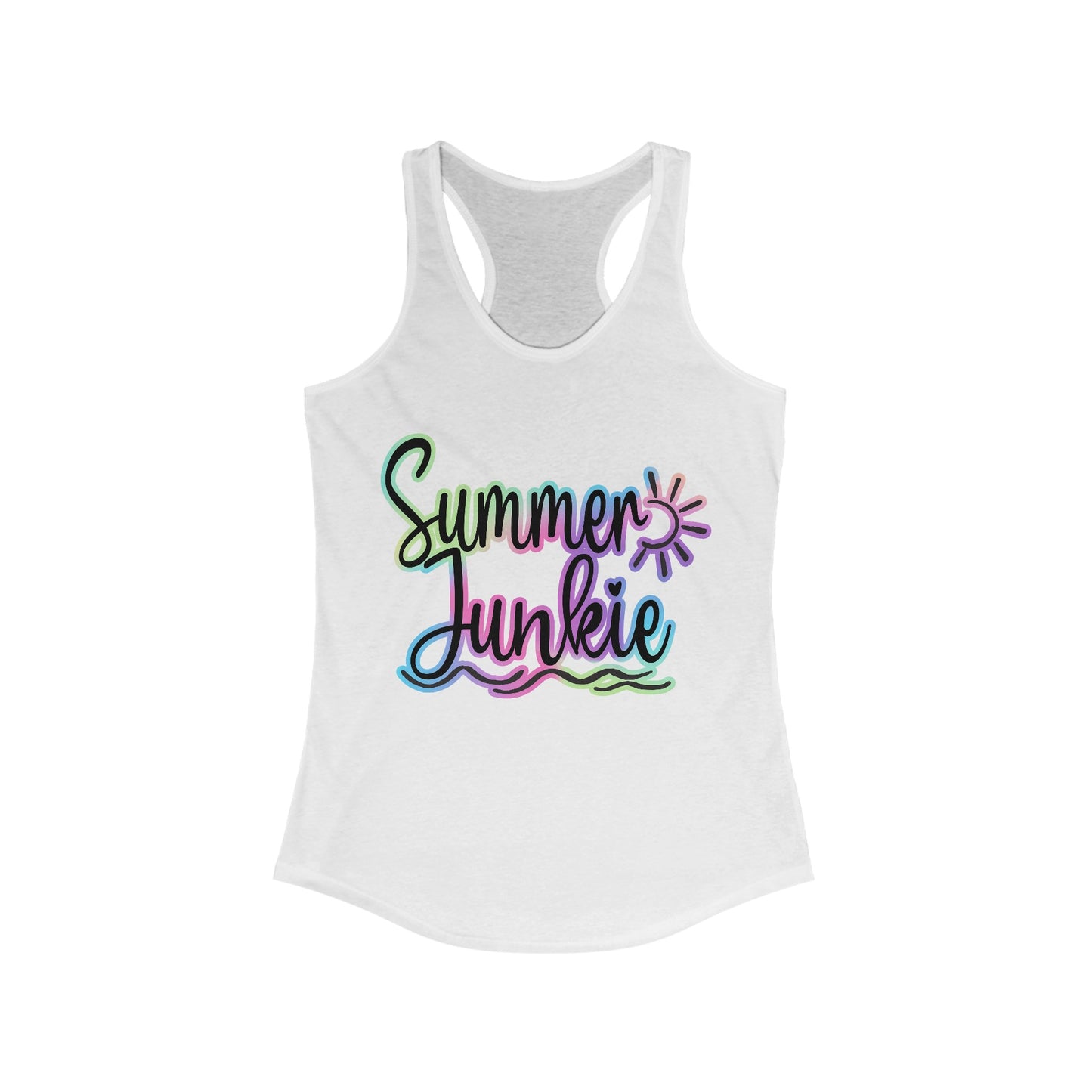 Summer Junkie Tank Top For Outdoor Lovers Colorful Tee