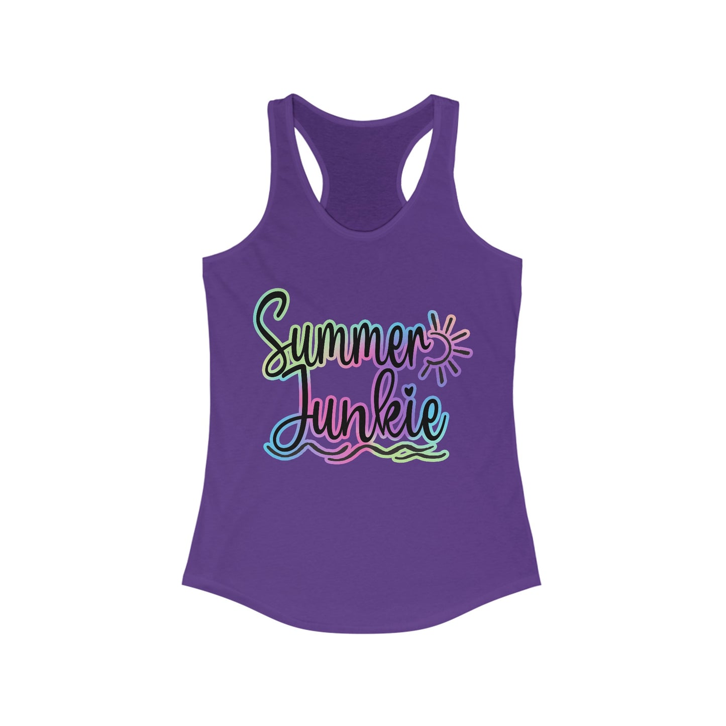 Summer Junkie Tank Top For Outdoor Lovers Colorful Tee