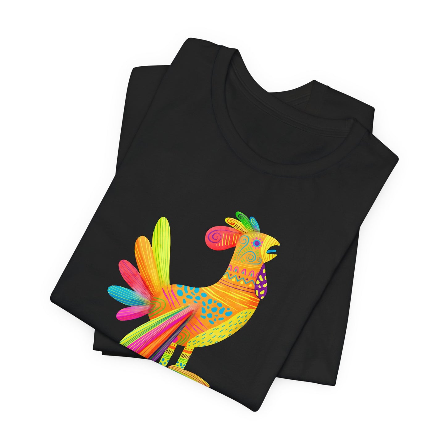 Mexican Folk Art T-Shirt For Watercolor Rooster T Shirt For Cinco de Mayo TShirt