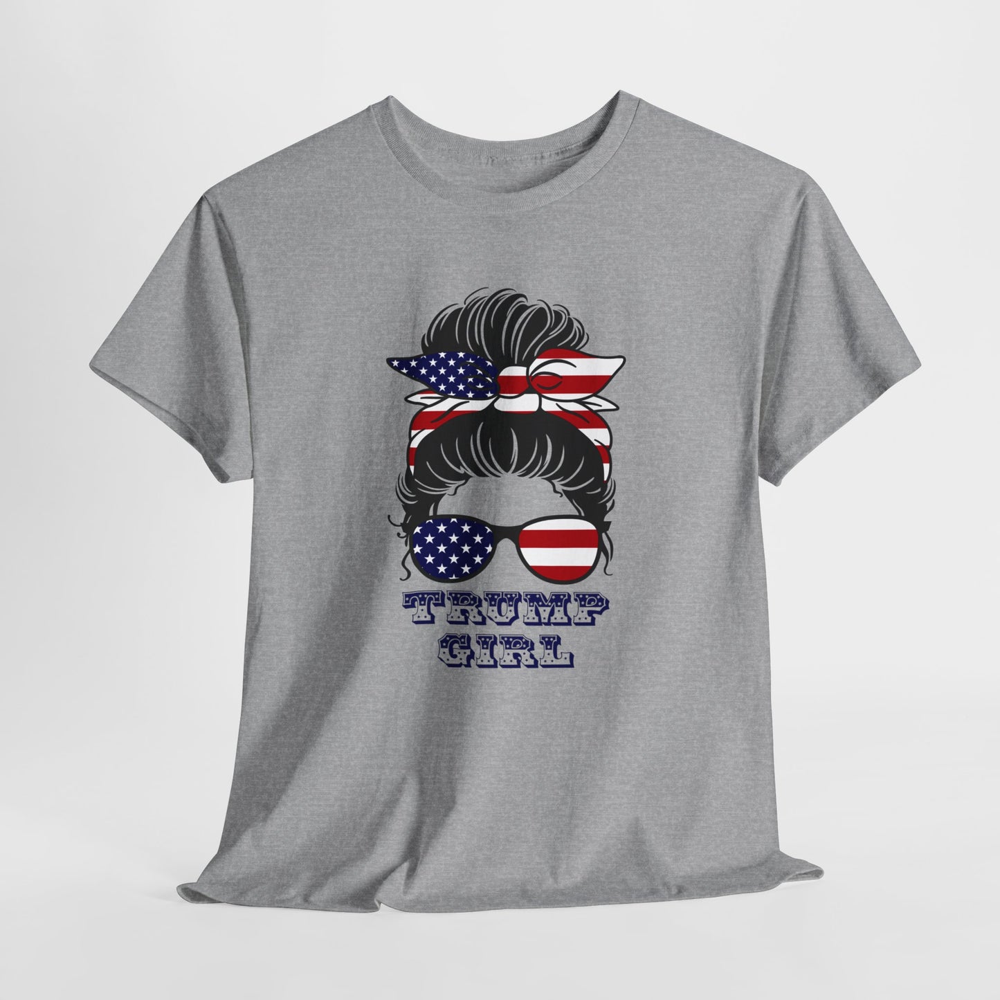 Trump Girl T-Shirt Conservative TShirt Patriotic Shirt For Conservative Women Messy Bun T Shirt Mother's Day Gift Conservative Gift Idea