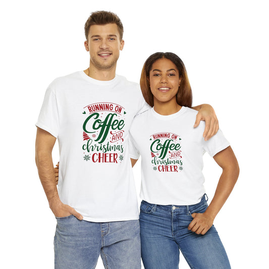 Christmas Cheer T-Shirt For Holiday Coffee TShirt For Festive Party T Shirt For Winter Vibes Gift
