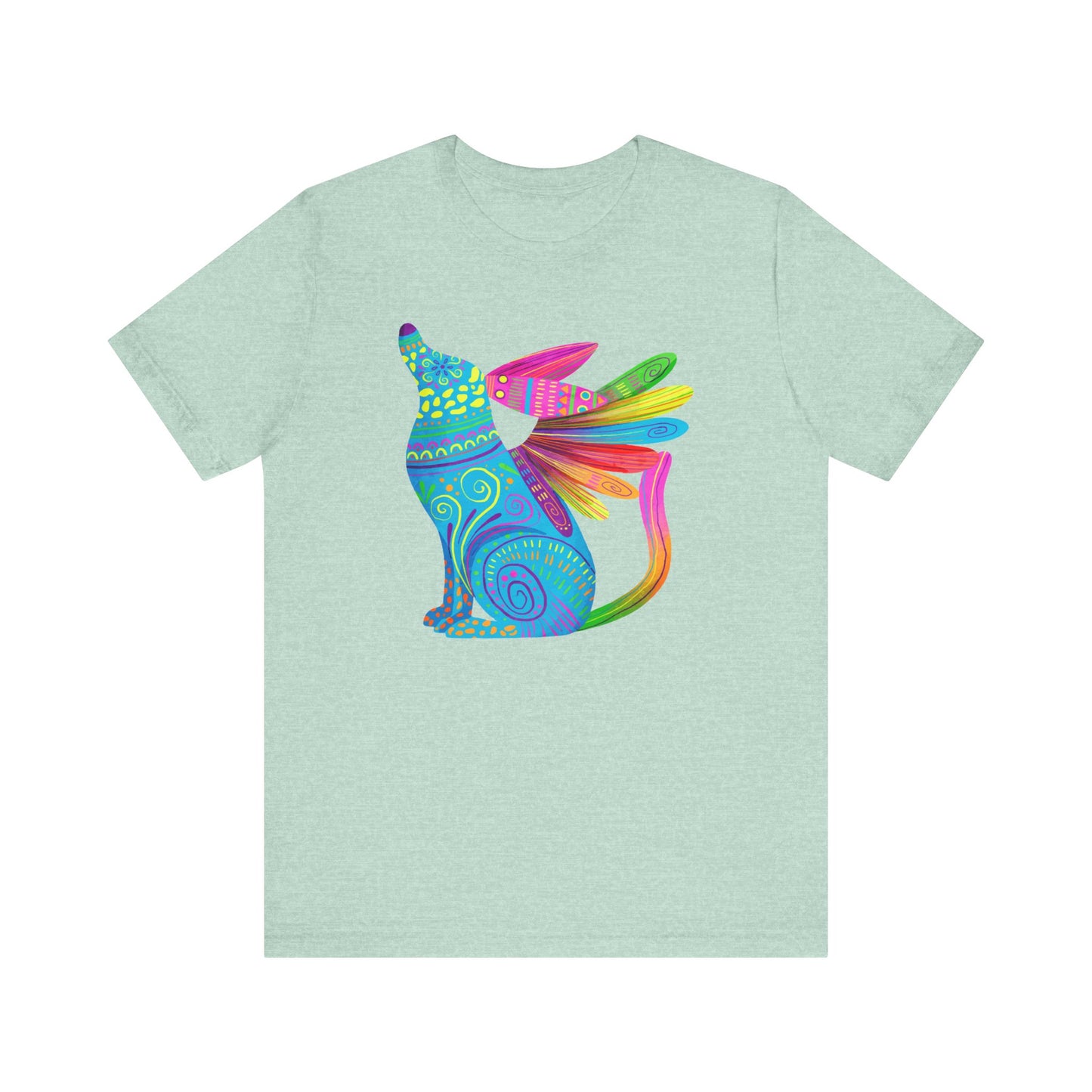 Mexican Folk Art T-Shirt For Cinco de Mayo TShirt For Winged Dog Watercolor T Shirt