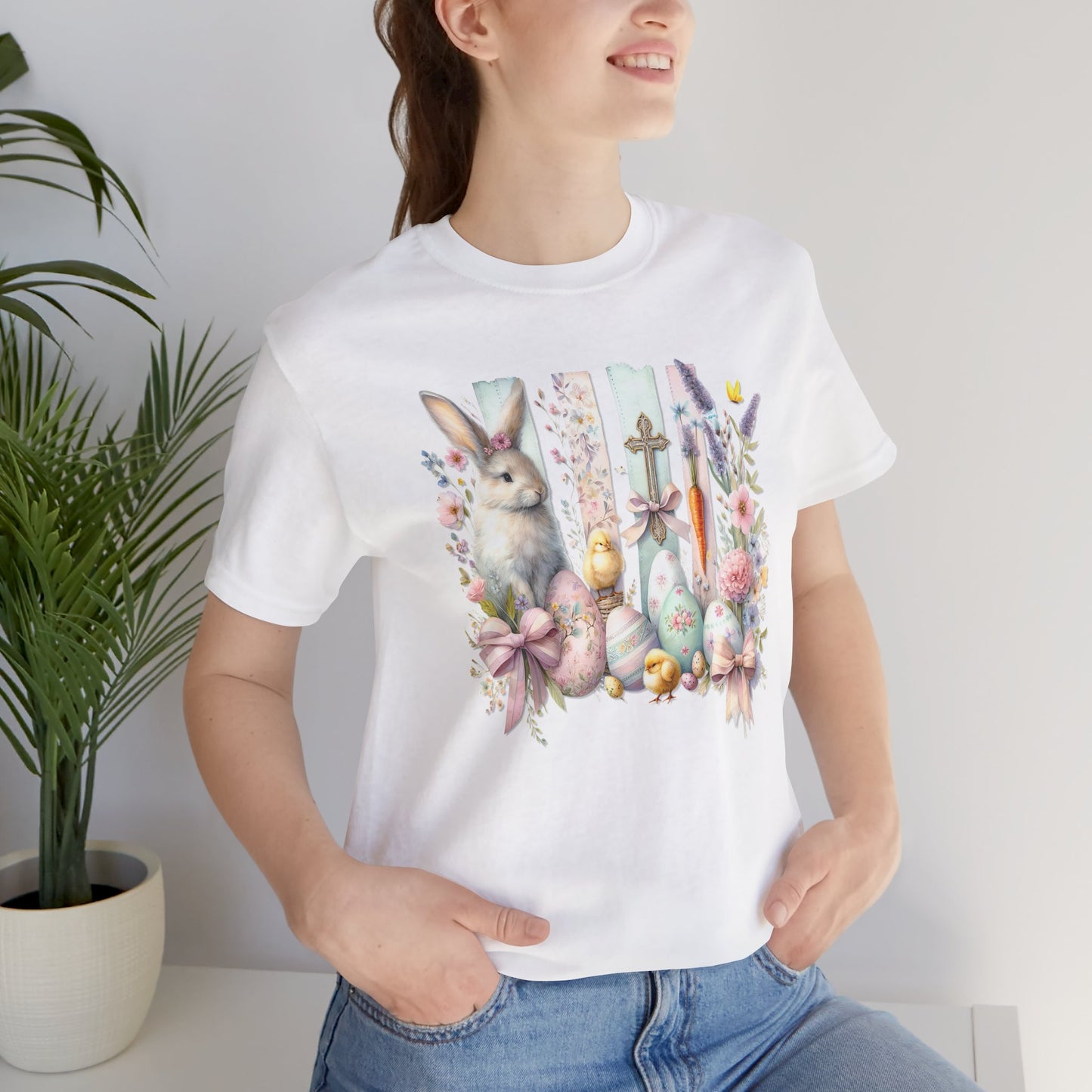 Easter Bunny Collage Tee - Festive Spring Vibes Graphic T-Shirt