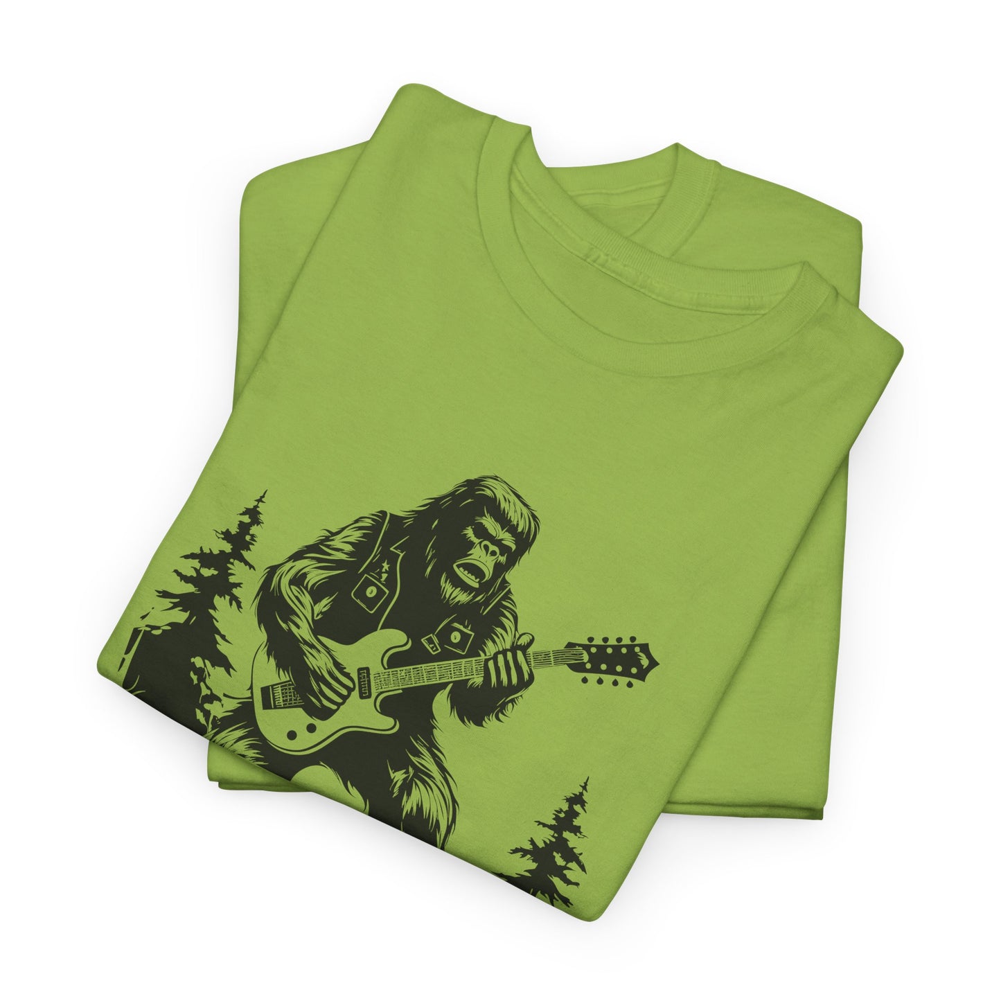 Bigfoot T-Shirt For Rock And Roll Yeti TShirt For Sasquach Guitar T Shirt For Musician Gift