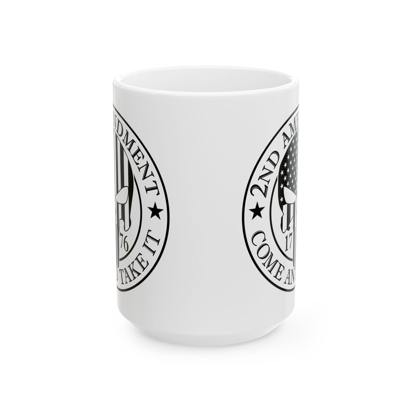 Second Amendment Ceramic Mug For Patriotic Coffee Cup For Punisher Flag Collectors