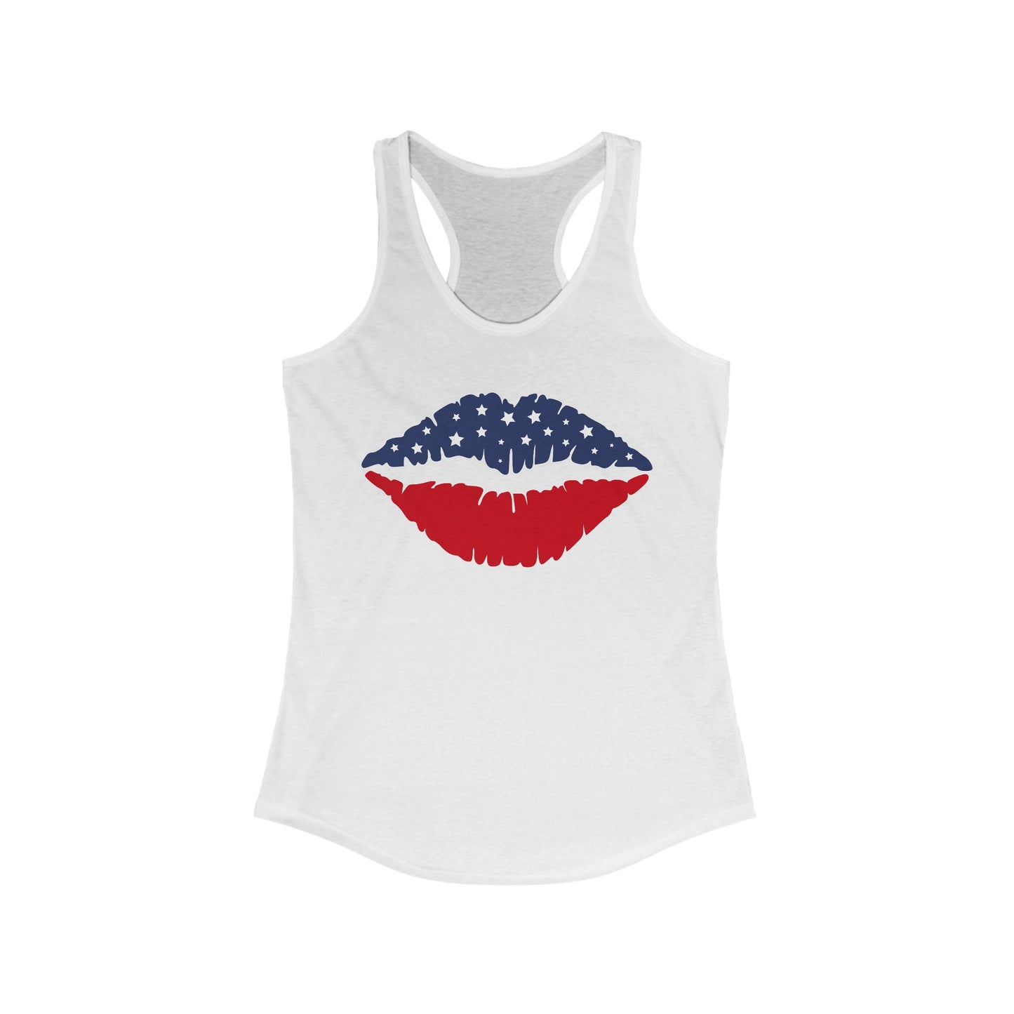 Patriotic Lips T-Shirt For Fourth of July Tank Top For American Pride Top For Women