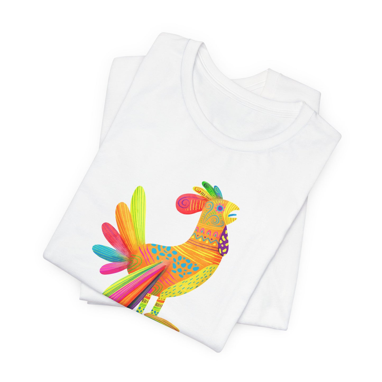 Mexican Folk Art T-Shirt For Watercolor Rooster T Shirt For Cinco de Mayo TShirt