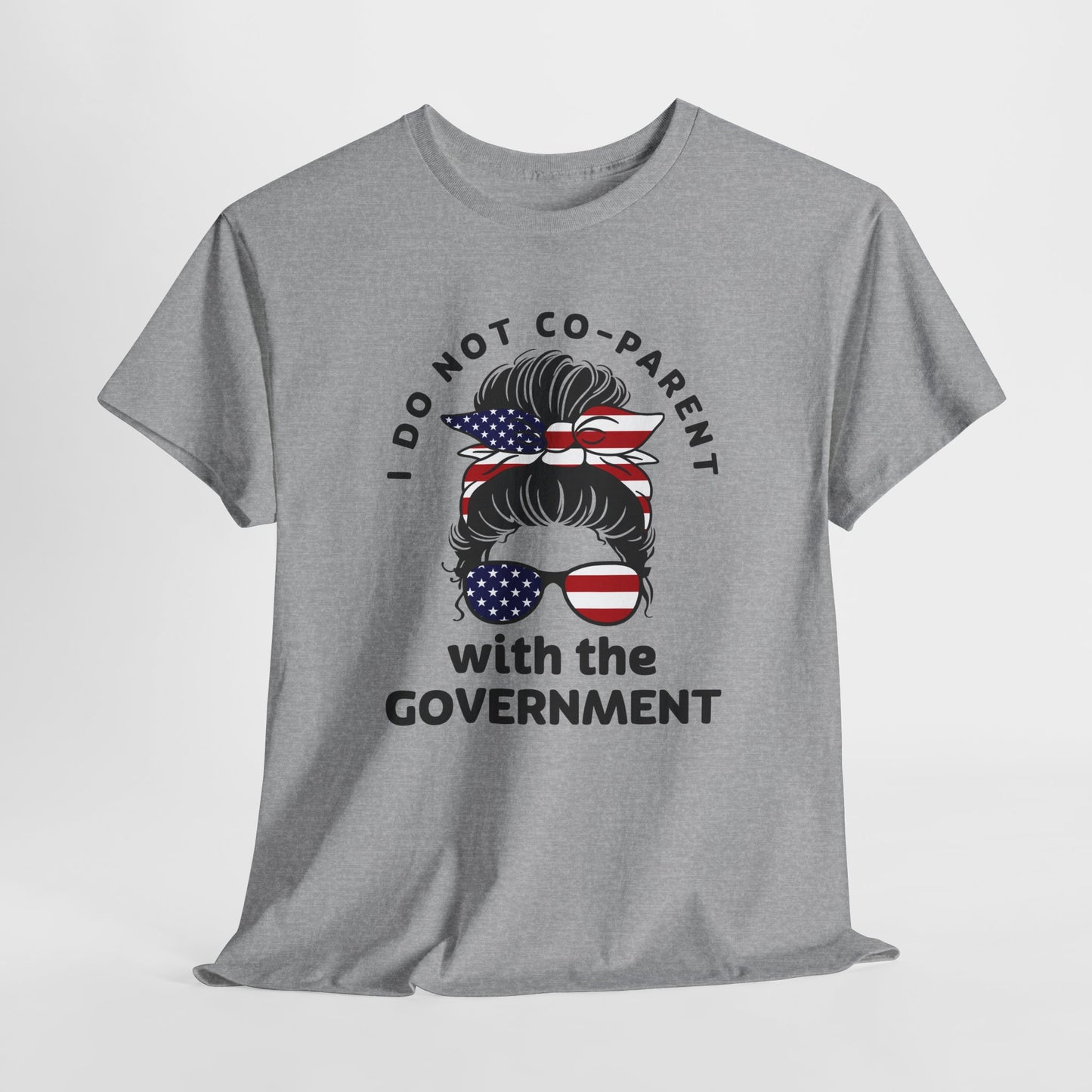 Patriotic Mom T-Shirt For I Don't Co-Parent TShirt For American Mom T Shirt With Messy Bun Shirt For Conservative Mom T-Shirt For Angry Mothers T-Shirt For Fourth Of July TShirt