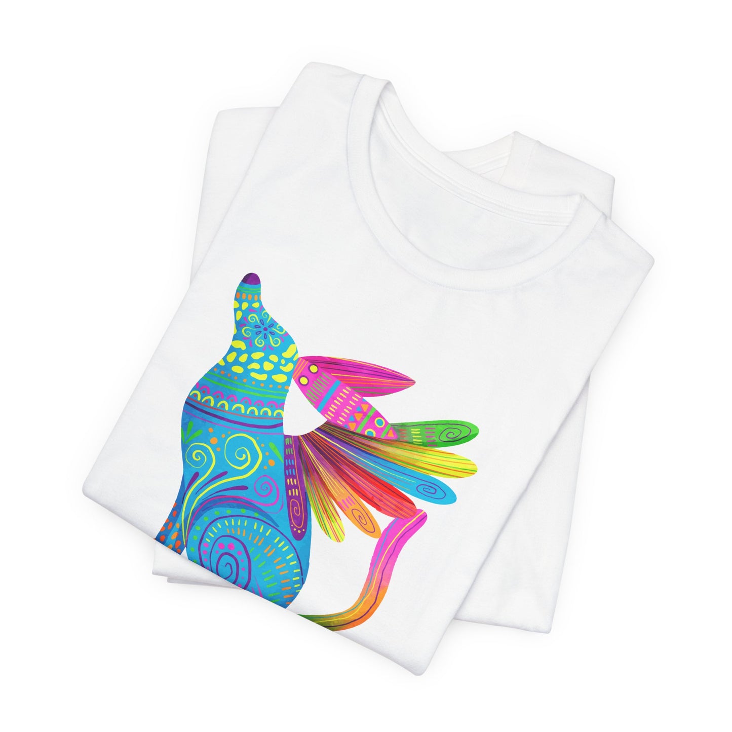 Mexican Folk Art T-Shirt For Cinco de Mayo TShirt For Winged Dog Watercolor T Shirt