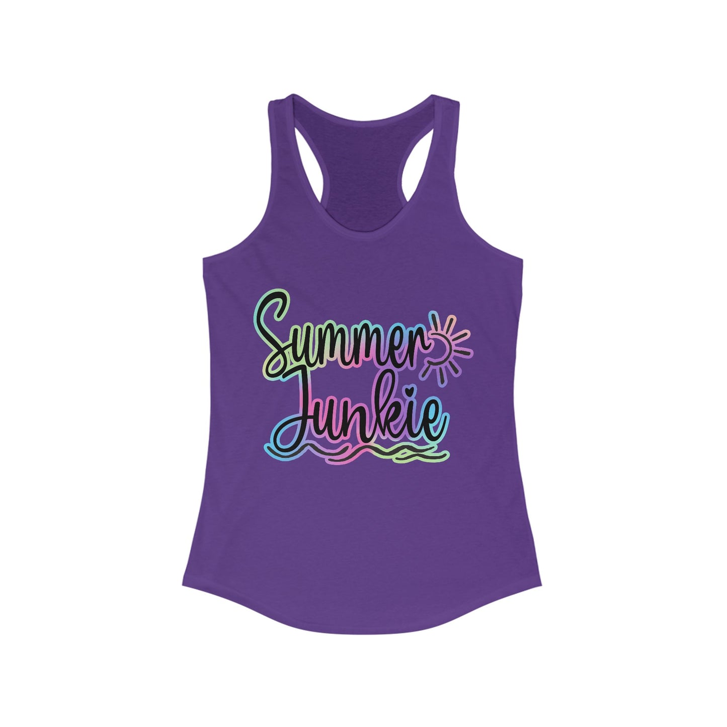 Summer Junkie Tank Top For Outdoor Lovers Colorful Tee