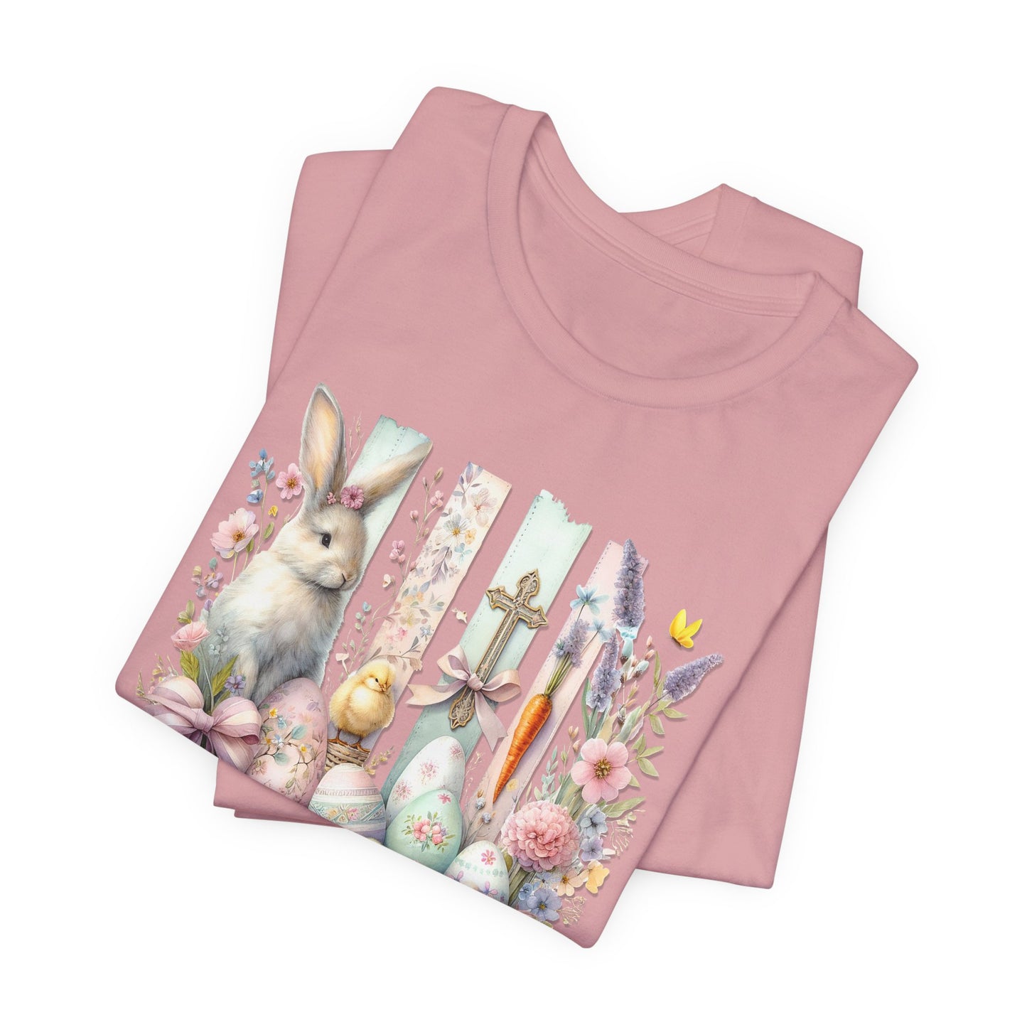 Easter Bunny Collage Tee - Festive Spring Vibes Graphic T-Shirt