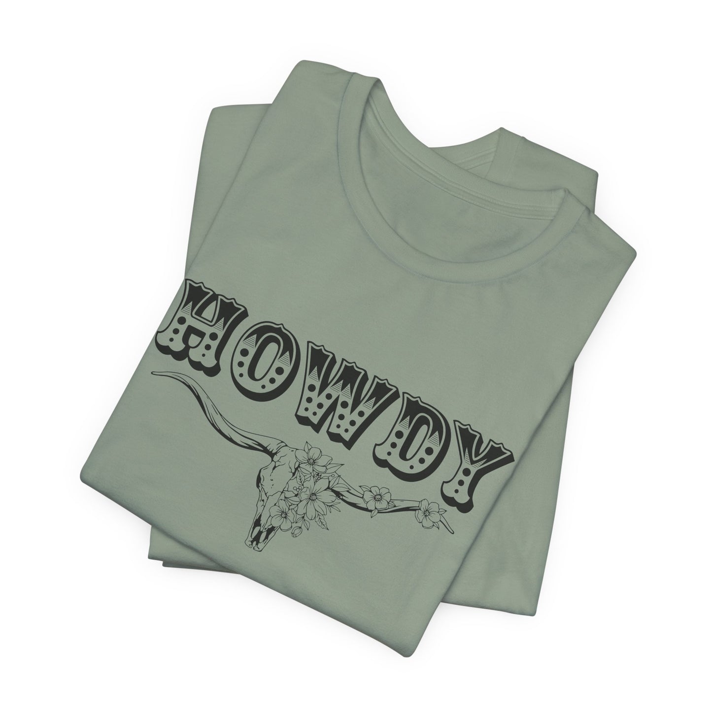 Western Howdy T-Shirt For BOHO Steer Skull T Shirt For Country Girl TShirt