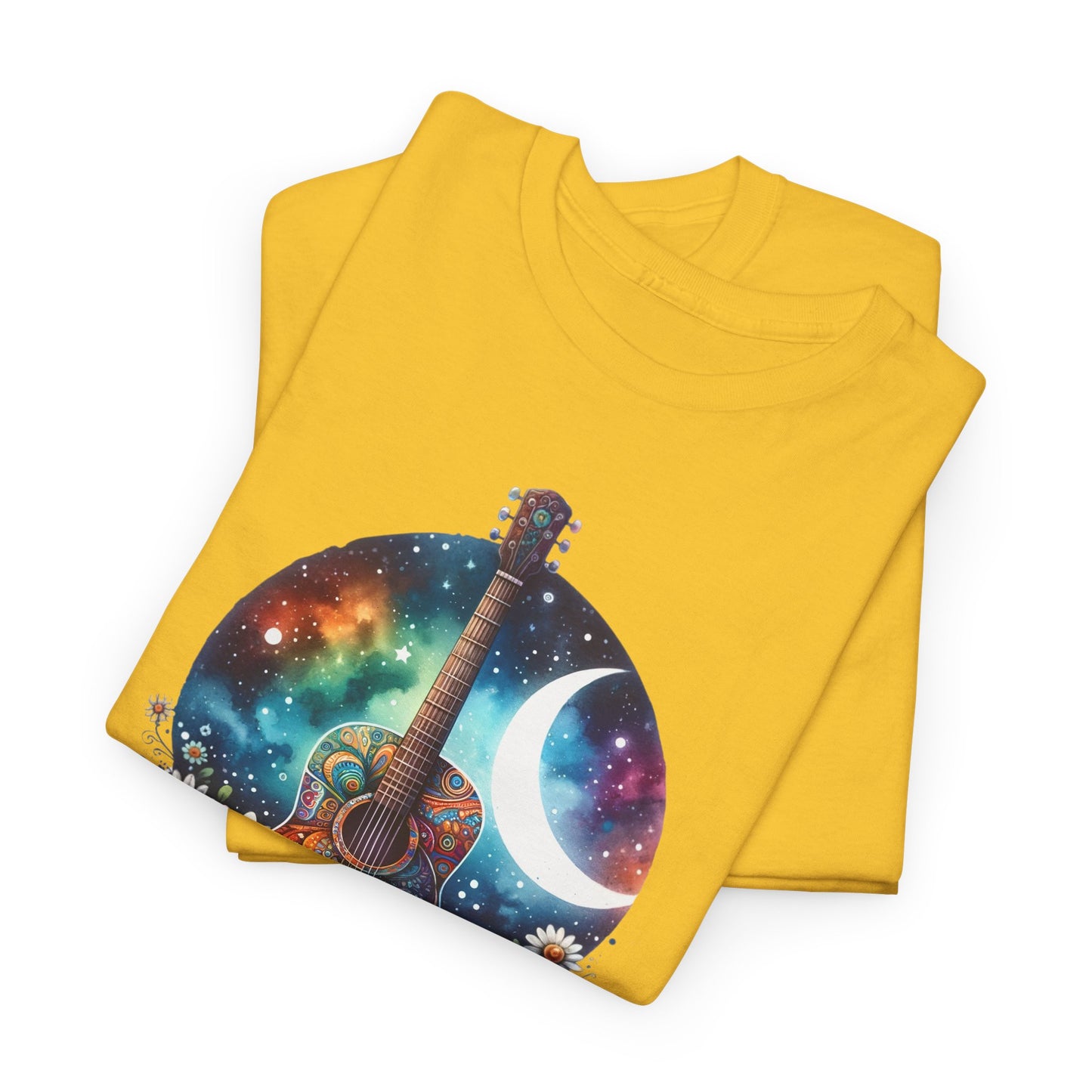 Cosmic Guitar Tee Bohemian Style for Music Lovers T-Shirt