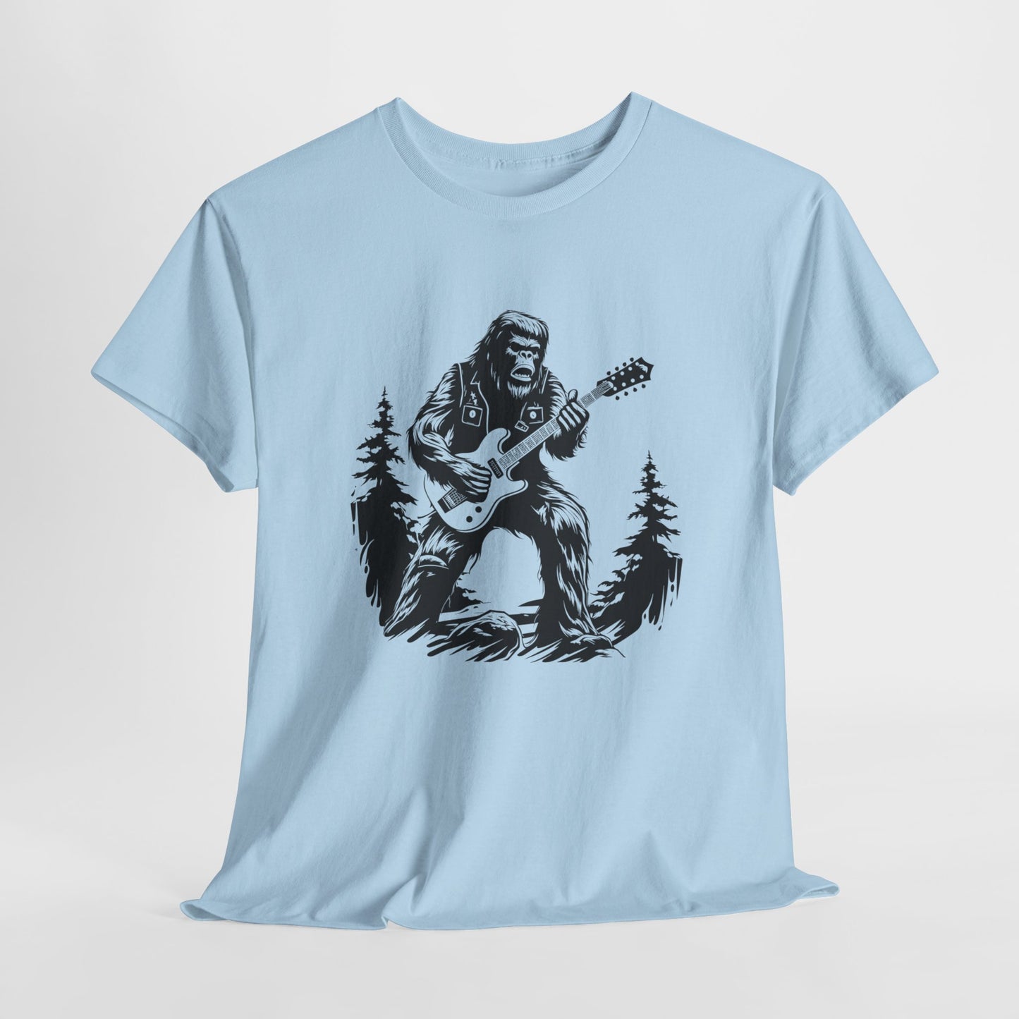 Bigfoot T-Shirt For Rock And Roll Yeti TShirt For Sasquach Guitar T Shirt For Musician Gift