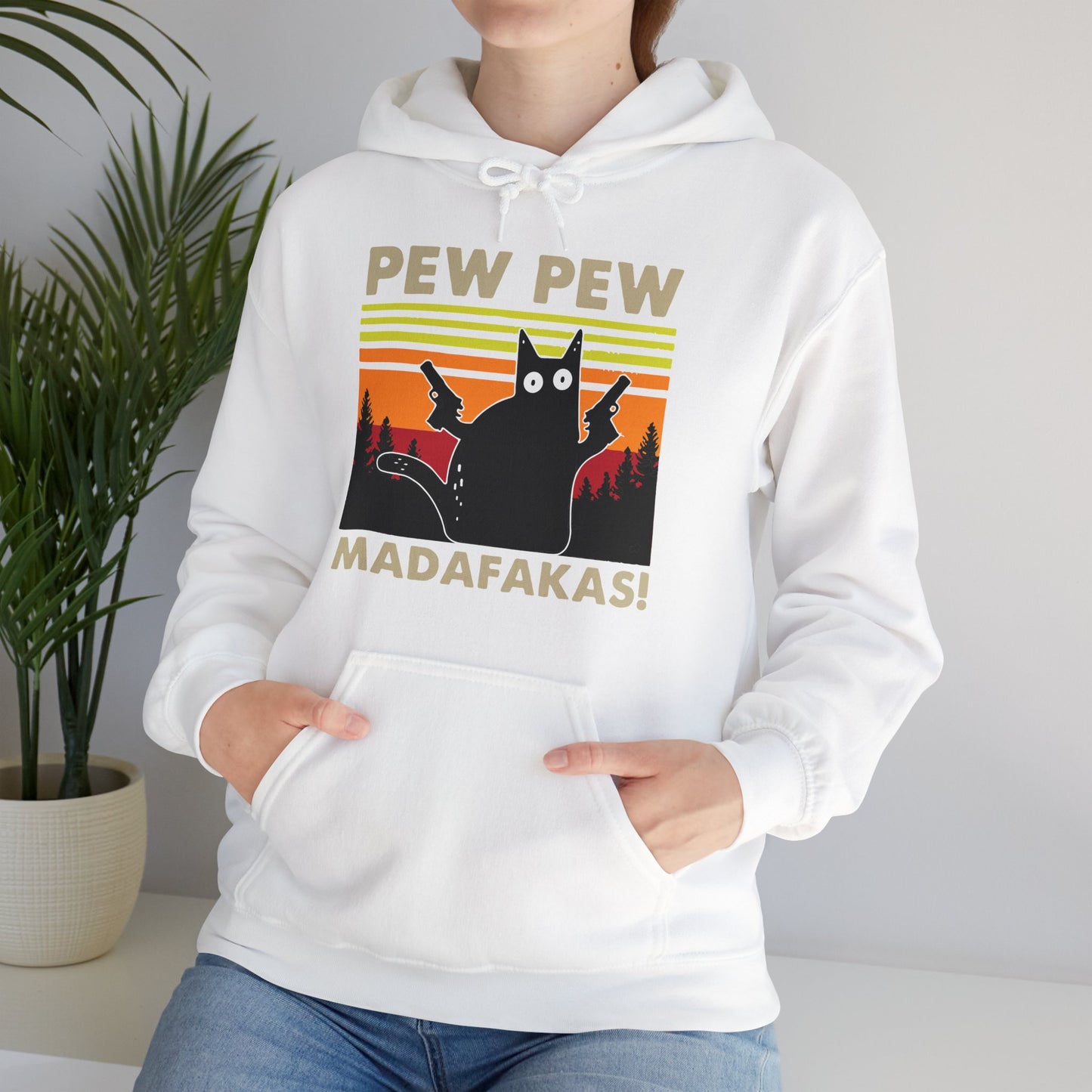 Pew Pew Madafakas Hoodie For Sarcastic Cat Hooded Sweatshirt