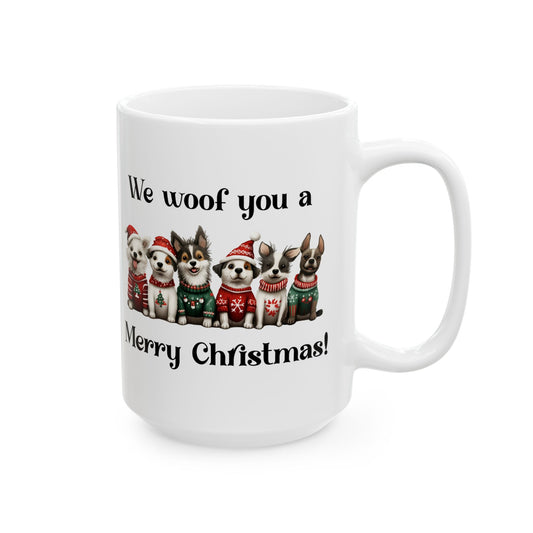 Cute Puppies Coffee Cup For Dog Lovers Christmas Mug For Hot Chocolate or Tea