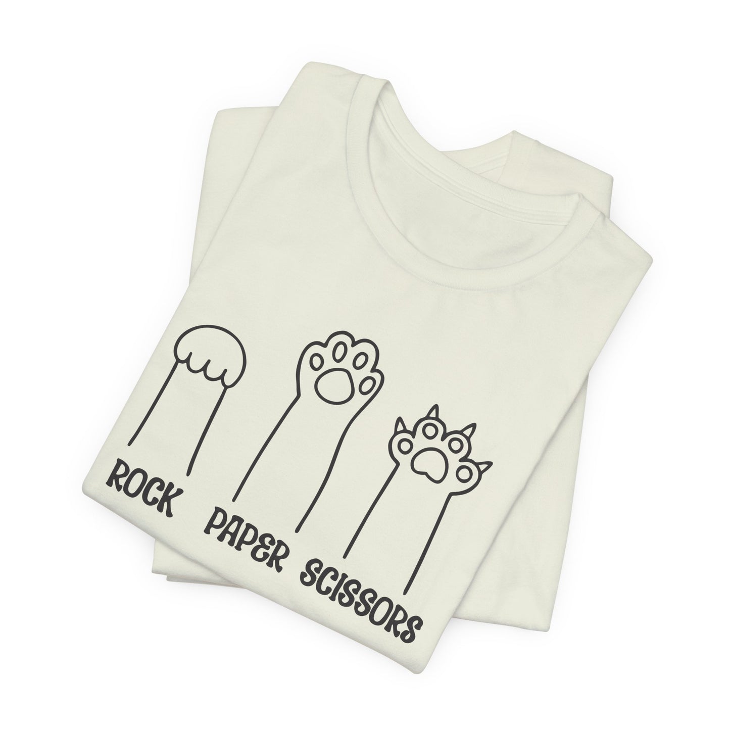 Rock Paper Scissors T-Shirt For Funny Cat Paw TShirt For Funny Feline Humor T Shirt