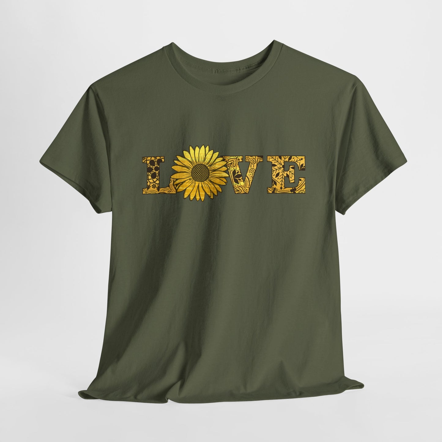 Sunflower T-Shirt For Woman TShirt With Love Graphic T Shirt With Floral Pattern Shirt With Fall Flower TShirt For Garden T Shirt Women's Fall Shirt