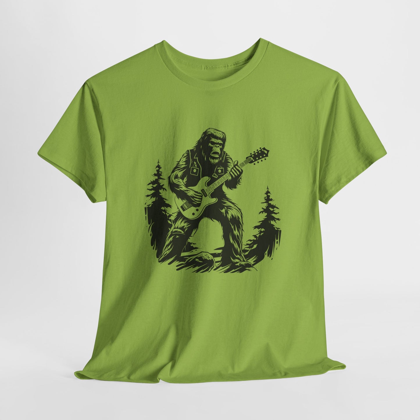 Bigfoot T-Shirt For Rock And Roll Yeti TShirt For Sasquach Guitar T Shirt For Musician Gift