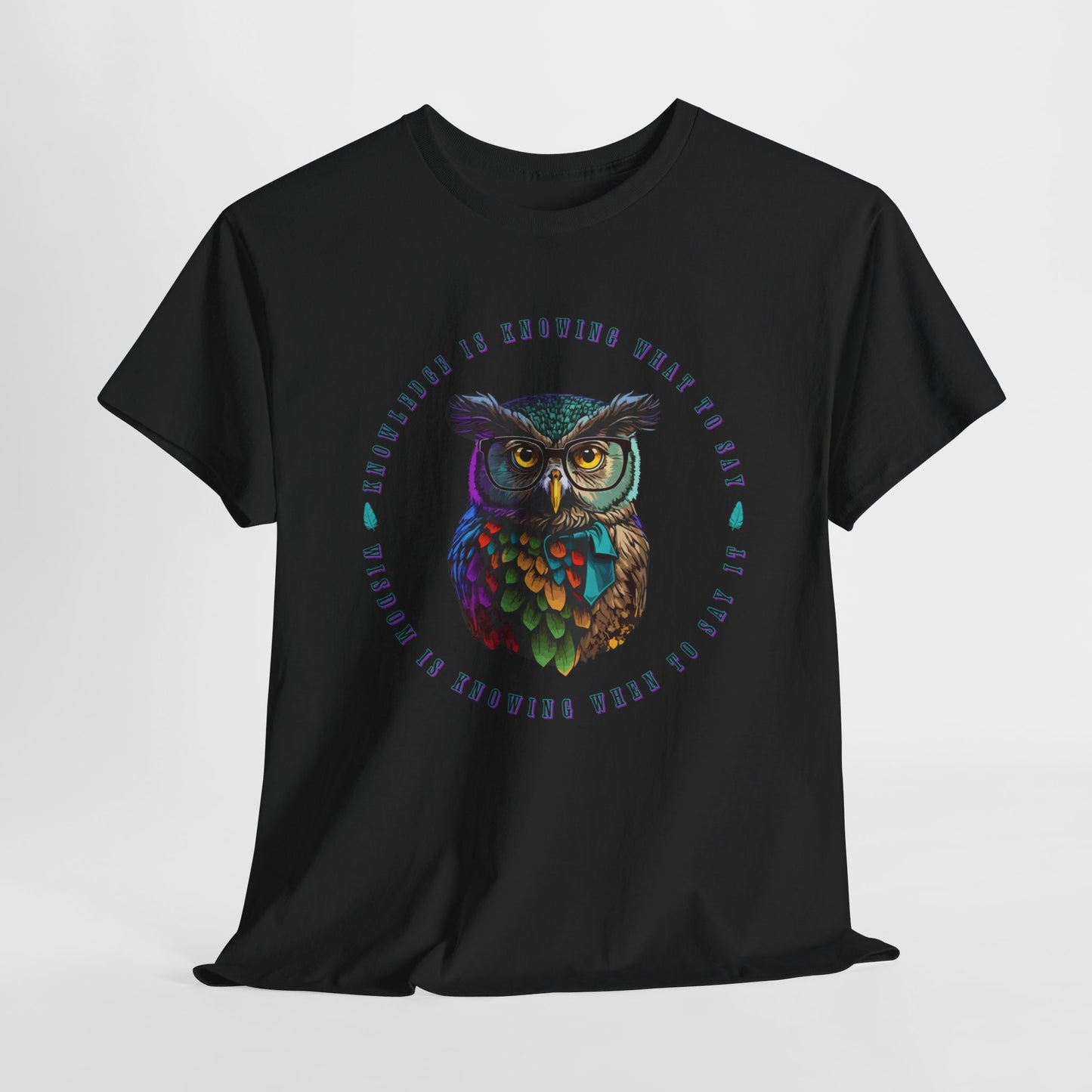 Knowledge T-Shirt For Knowing What To Say TShirt With Wise Owl T Shirt Pop Art Owl Shirt For Scholar Gift For Teacher Gift For Owl Lover Shirt For Animal Lover Shirt