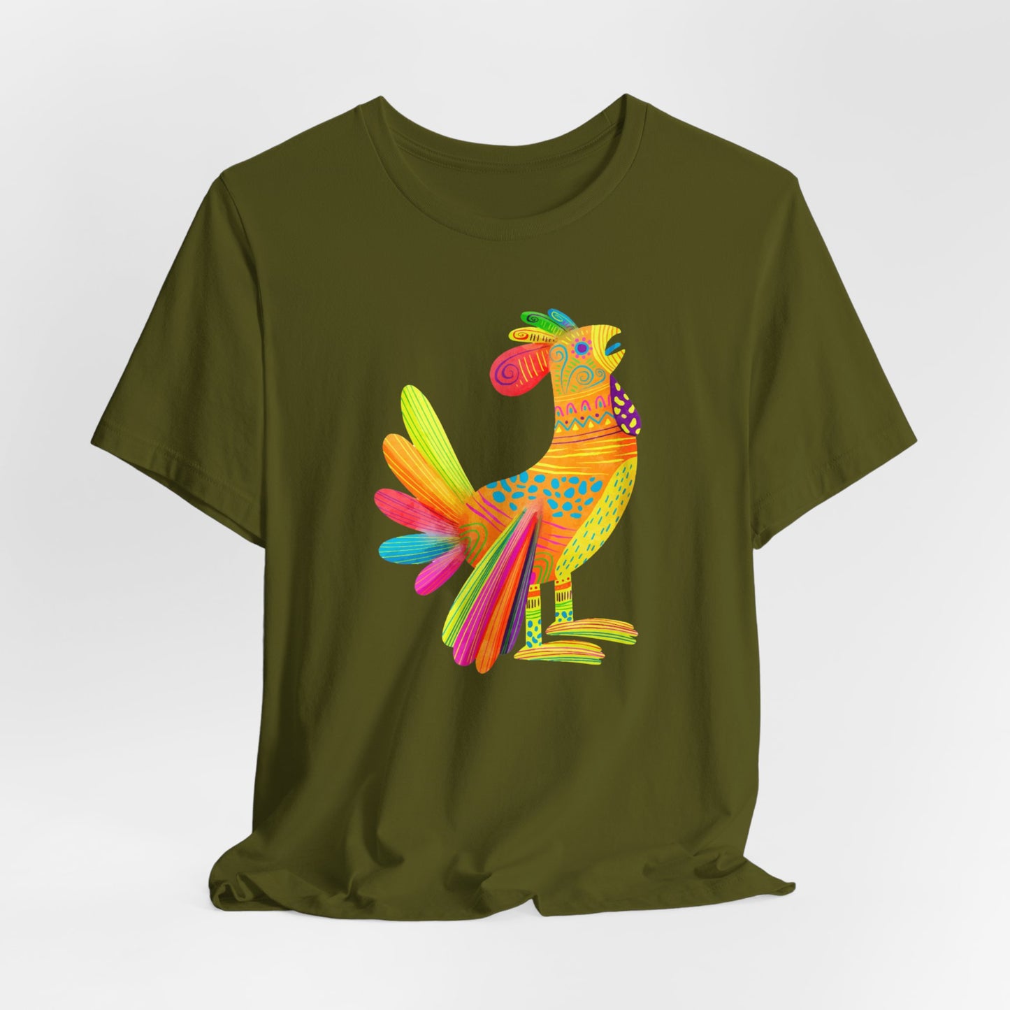 Mexican Folk Art T-Shirt For Watercolor Rooster T Shirt For Cinco de Mayo TShirt