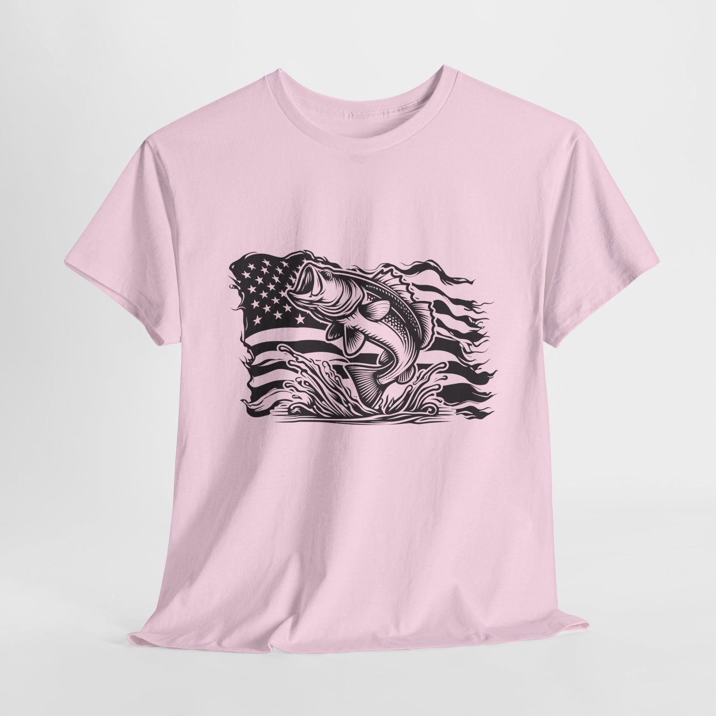 Patriotic T-Shirt For Fishing T Shirt For American Flag TShirt For Bass Tee