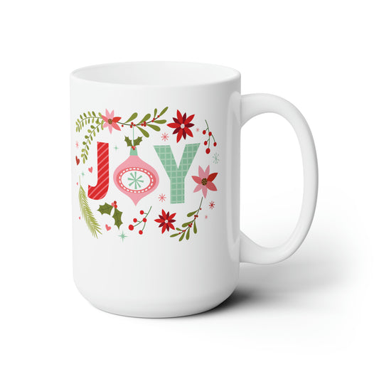 Joy Wreath Coffee Hot Tea Cocoa Christmas Mug