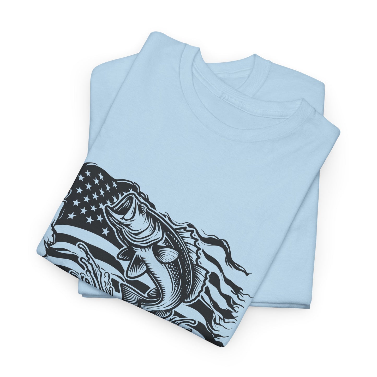 Patriotic T-Shirt For Fishing T Shirt For American Flag TShirt For Bass Tee