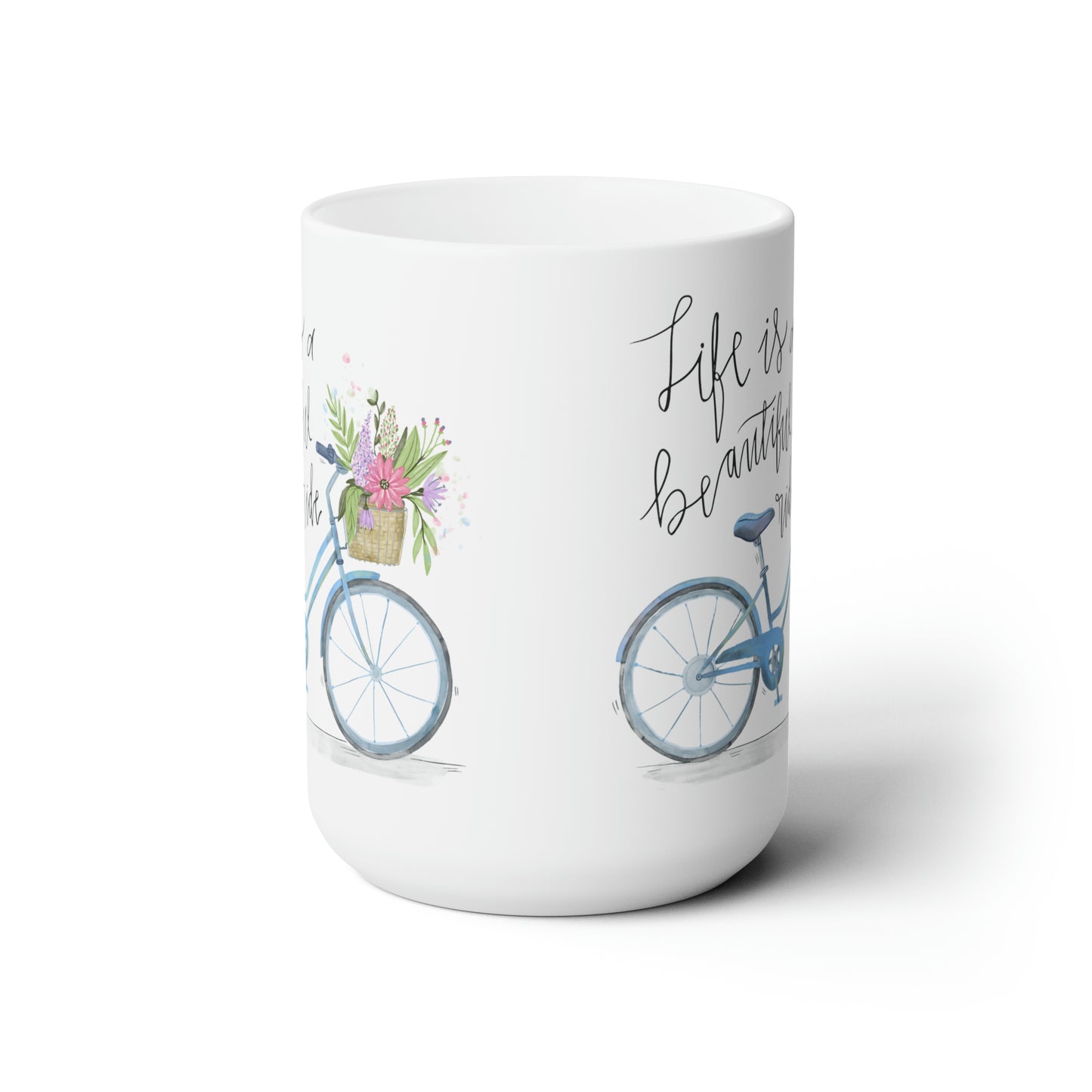 Bicycle Coffee Mug Life Is A Beautiful Ride Hot Tea Cup Gift