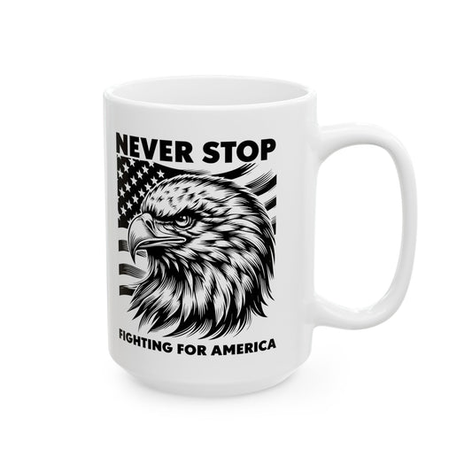 America Mug For Patriotic Coffee Cup With Eagle and Flag