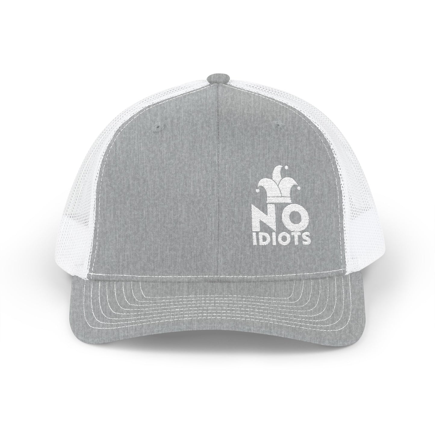 No Idiots Bold Snapback Trucker Cap