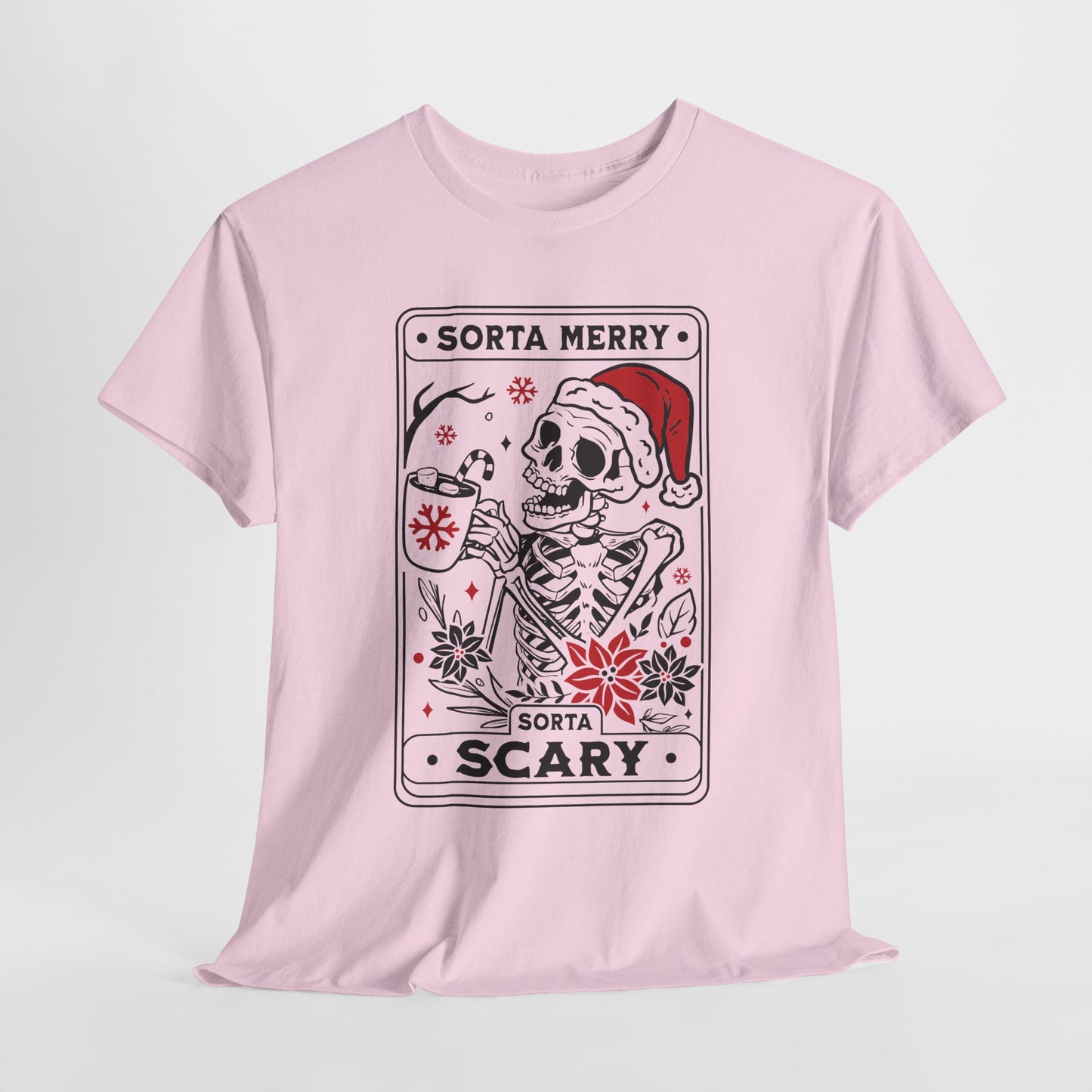 Sorta Scary T-Shirt For Christmas TShirt For Santa Skeleton T Shirt