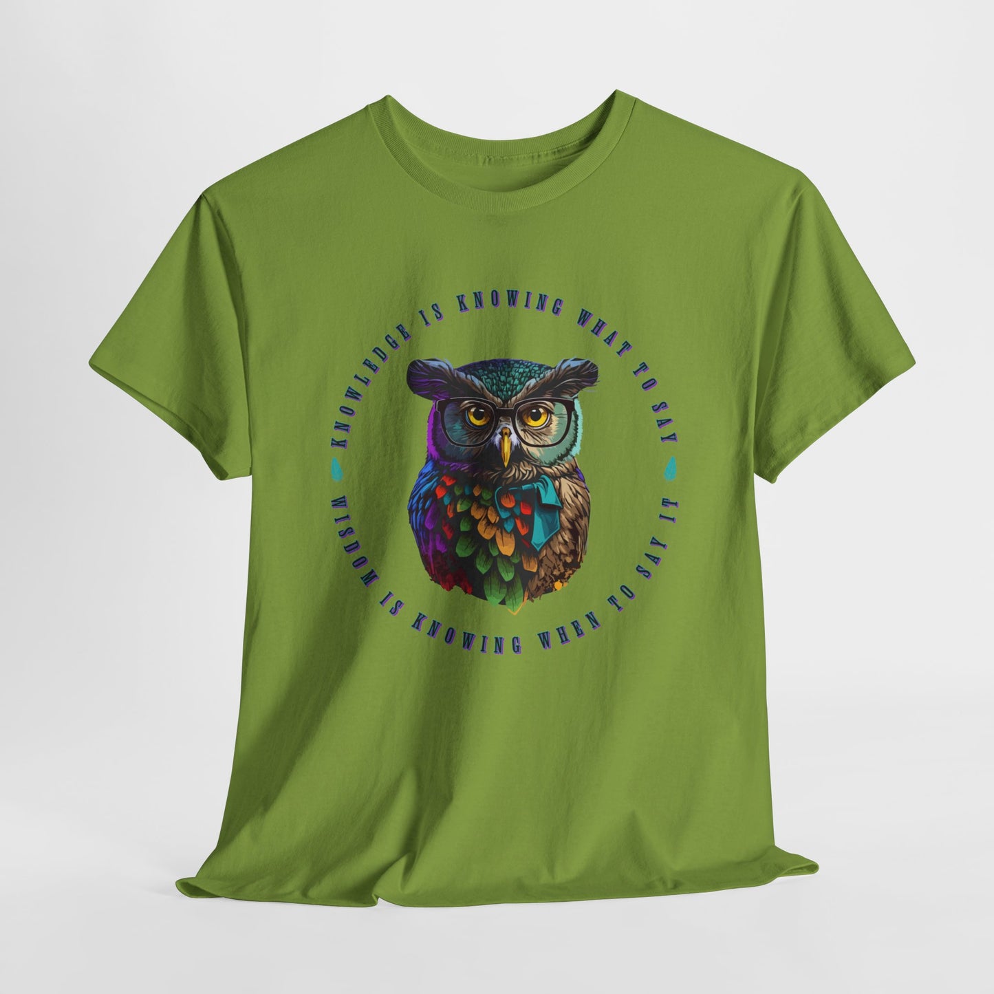 Knowledge T-Shirt For Knowing What To Say TShirt With Wise Owl T Shirt Pop Art Owl Shirt For Scholar Gift For Teacher Gift For Owl Lover Shirt For Animal Lover Shirt