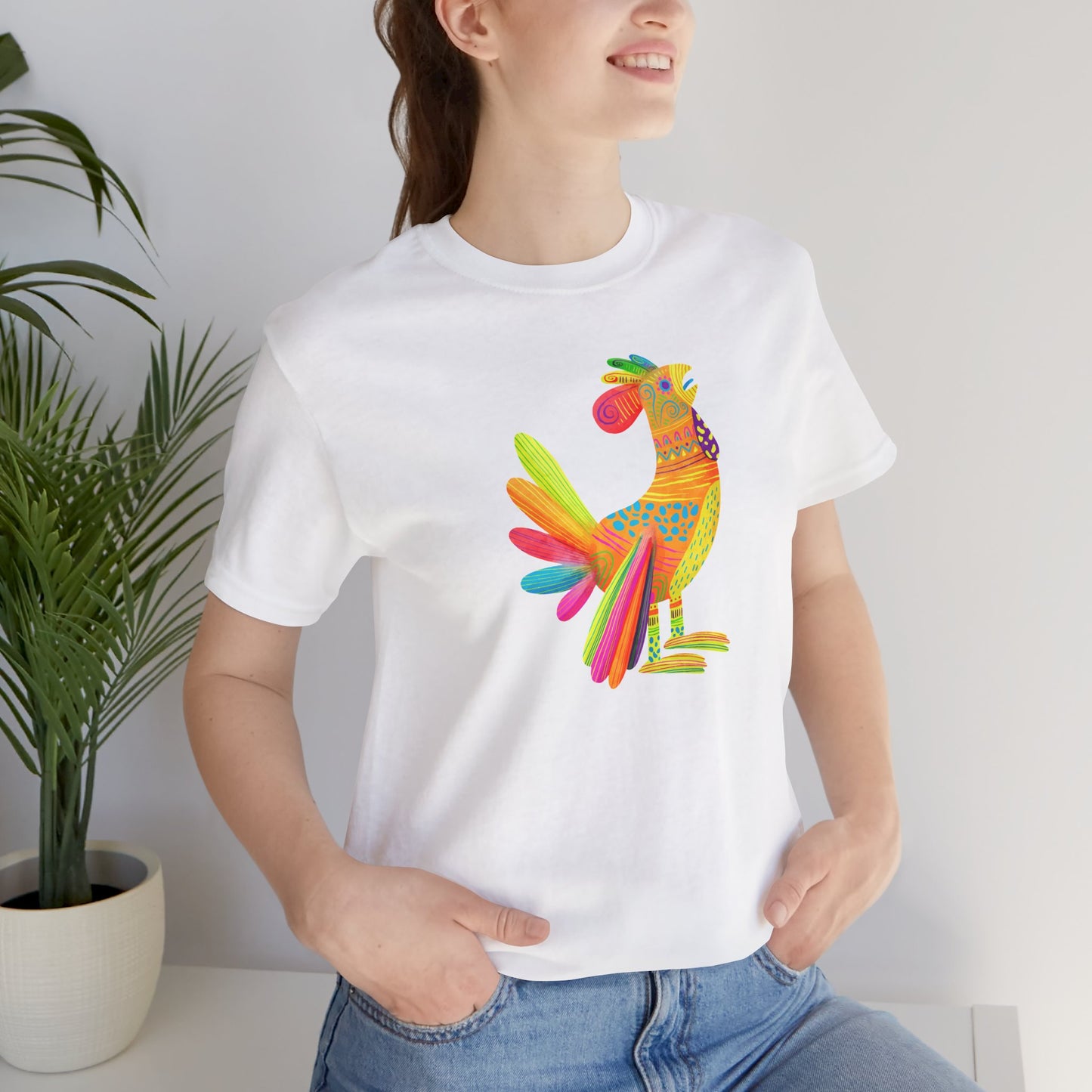 Mexican Folk Art T-Shirt For Watercolor Rooster T Shirt For Cinco de Mayo TShirt