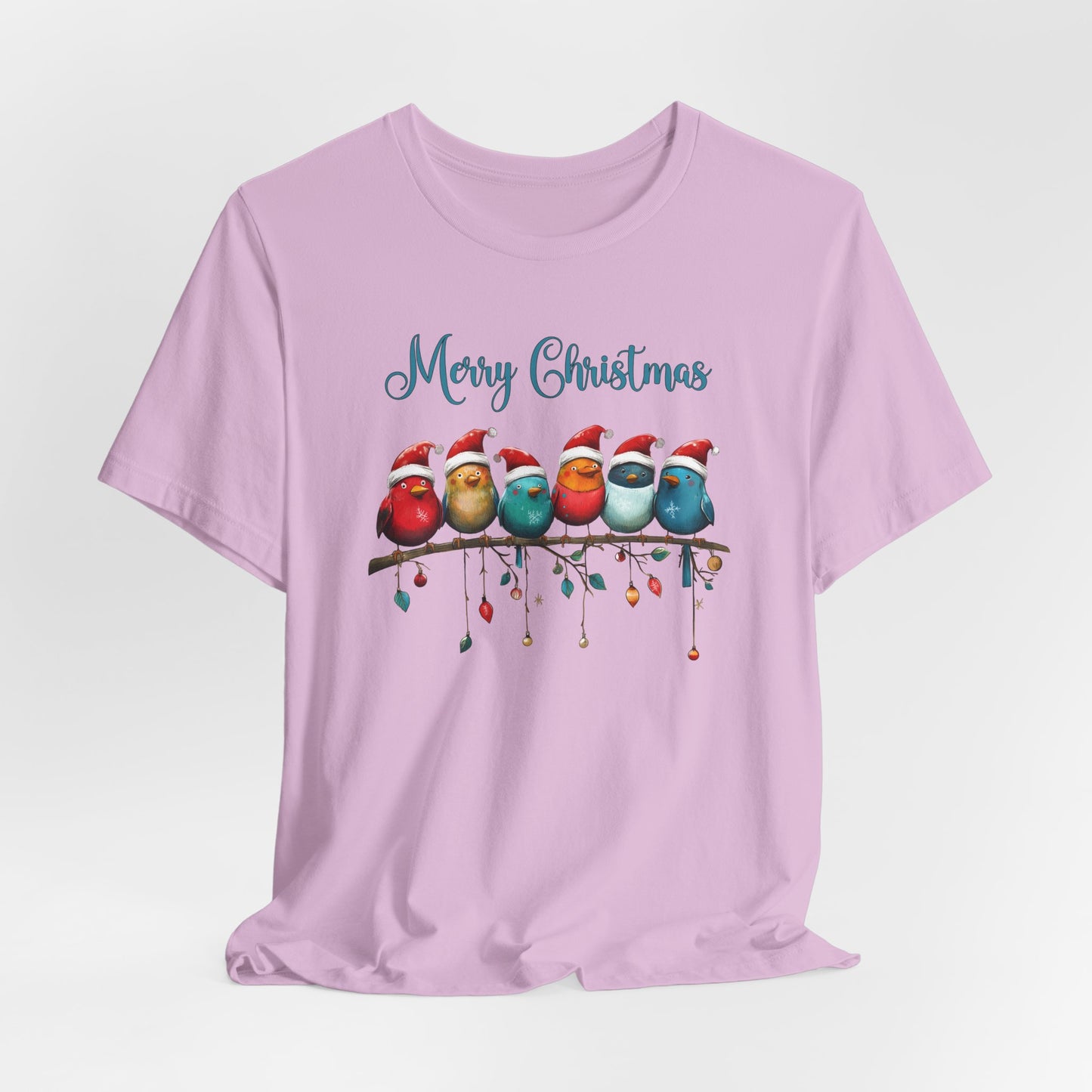 Merry Christmas Birds T-Shirt - Festive Holiday Tee